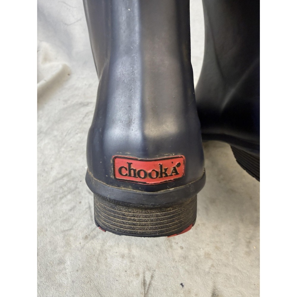 Chooka Boots Womens Size 10 Navy City Solid Rain Mid Calf Rubber Waterproof - Picture 7 of 14